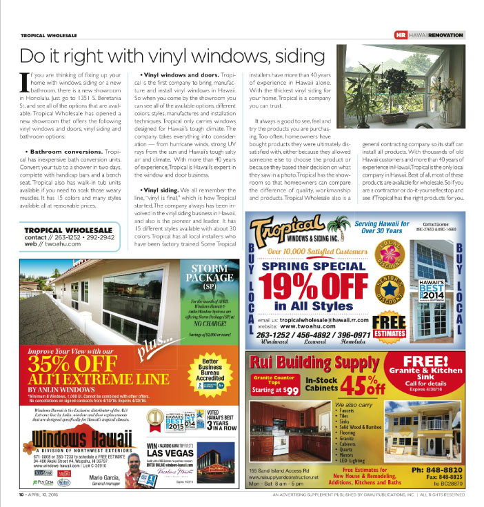 Do it right with vinyl windows, siding