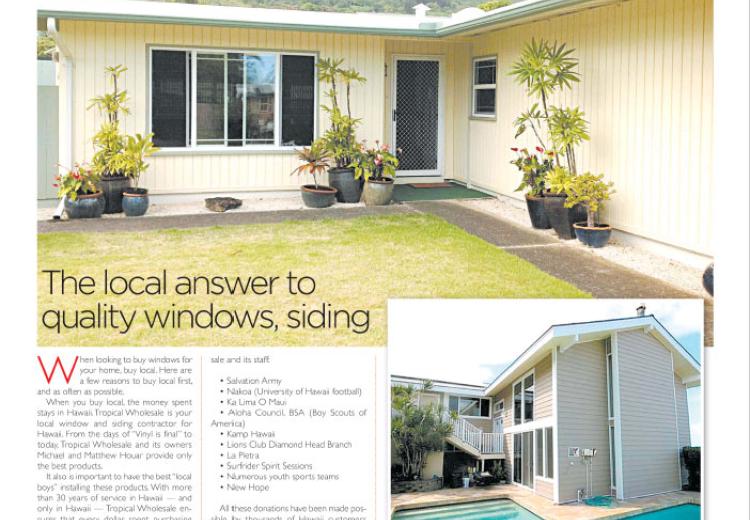 The local answer to quality windows, siding